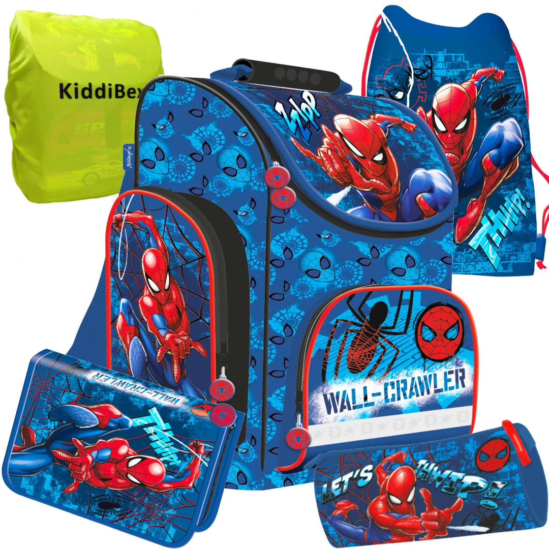 Schulranzen Set Spiderman Marvel, Grundschule Jungen, 4-teilig leicht ergonomisch