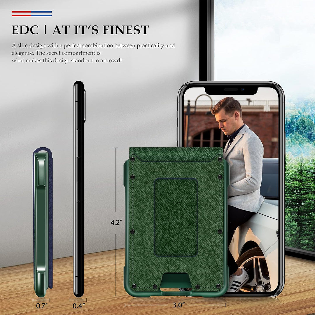 MURADIN Schlanker RFID-blockierender Metall-Kartenhalter, Taktische minimalistische Brieftasche für