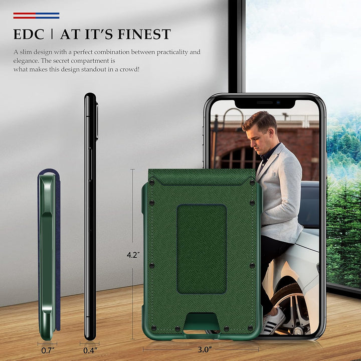 MURADIN Schlanker RFID-blockierender Metall-Kartenhalter, Taktische minimalistische Brieftasche für
