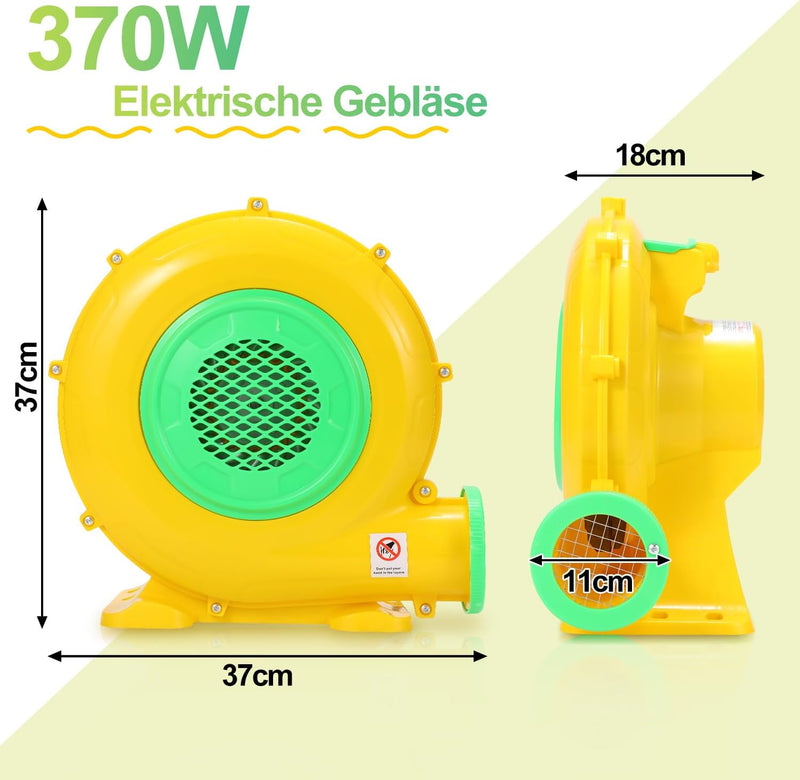 Sonnewelt Gebläse hüpfburg, Luftpumpe mit Netzkabel Hüpfburg Elektrische Luftpumpe für aufblasbare S