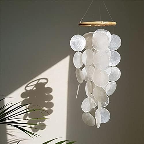 ZOYIEP Windspiel Capiz-Muscheln-Perlmutt-Muscheln in Weiss für Heim Hängende Ornamente Kinderzimmer