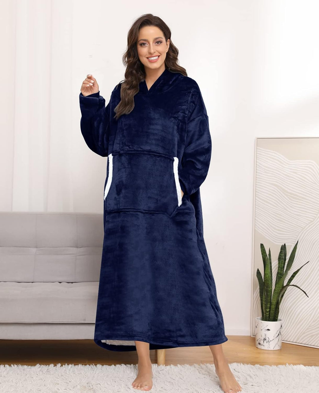 Sendowtek Übergrosse Hoodie Decke Damen Oversized, Sherpa Deckenpulli Weich Super Warme Komfortable