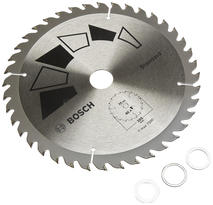 Bosch 2609256822 DIY Kreissägeblatt Basic 205 x 2.2 x 24/18/16,Z40