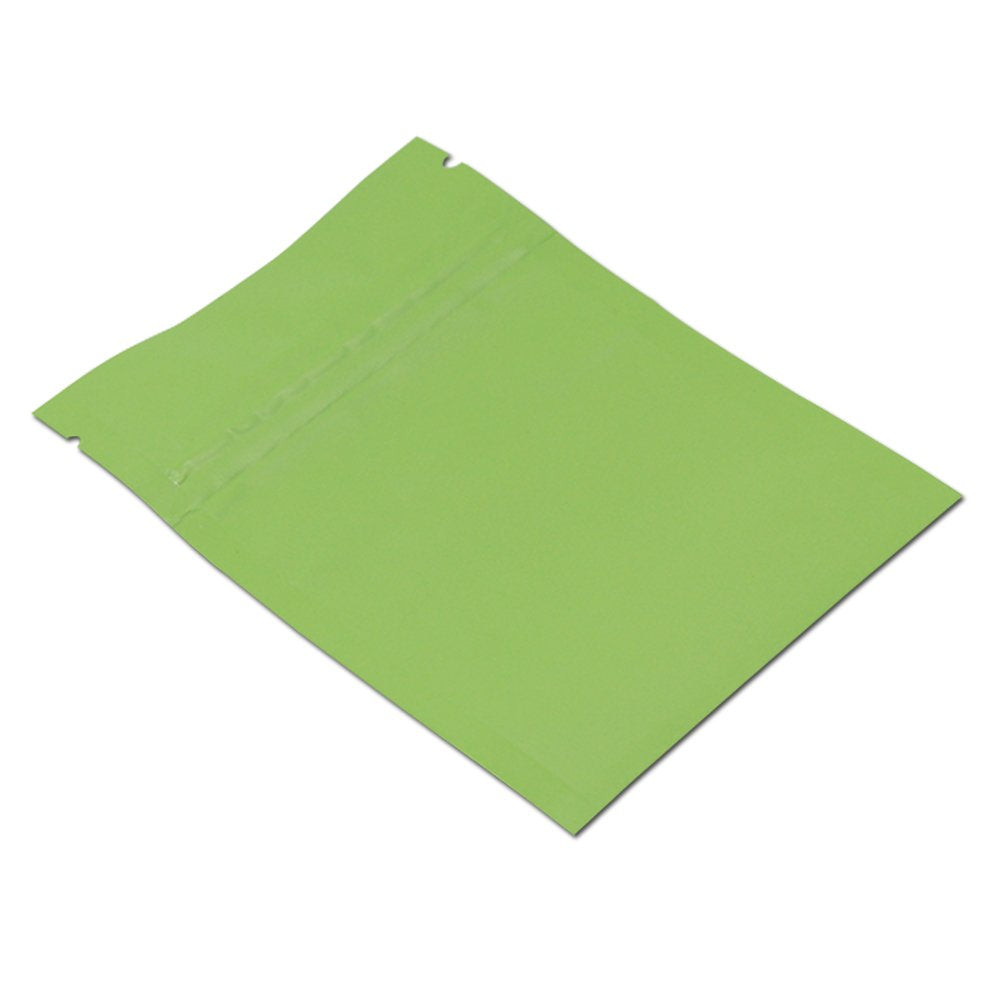 100 Stücke Matte Aluminiumfolie Verpackung Tasche Reissverschluss Selbstdicht Flachbeutel Lebensmitt