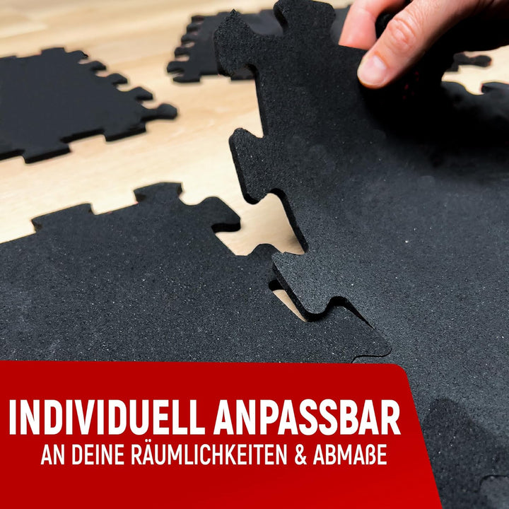 NEOLYMP Bodenschutzmatte Fitness aus Kautschuk – Puzzlematte für Home Gym, Fitnessgeräte &amp; Sport – r