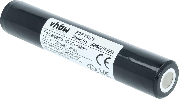vhbw Akku Ersatz für Pelican Streamlight 75175, 75375 für Taschenlampe Kopflampe (1800 mAh, 3,6 V, N