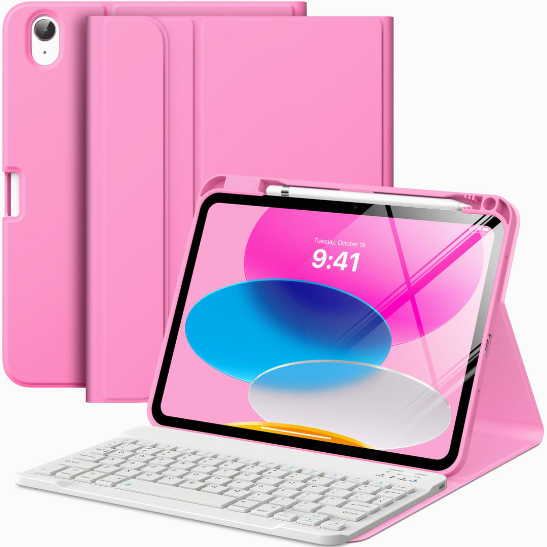 MoKo Hülle mit Tastatur für iPad A16 11 Generation 2025/10 Generation 2022(11/10.9 Zoll),TPU Schutzh