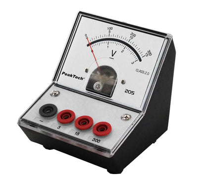 PeakTech P 205-07 Spannungsmessgerät/Voltmeter Analog/Messgerät mit Spiegelskala 0 … 3V/ 15V/ 300V D