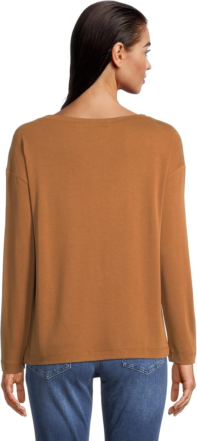 Betty & Co Damen Casual-Shirt Langarm L Braun, L Braun