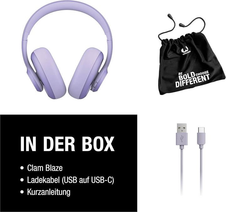 Fresh 'n Rebel Clam Ace Bluetooth Kopfhörer Over Ear mit Hybrid Active Noise Cancelling, 60 Stunden
