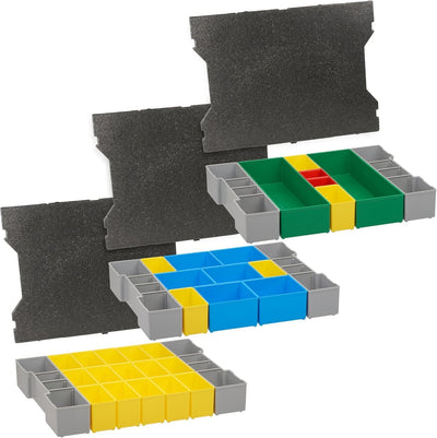 Bosch Sortimo L-Boxx Einlagen | 3er Set Werkzeugkoffer Einlagen für LBoxx Serie G4 inkl. Einsatz B3,