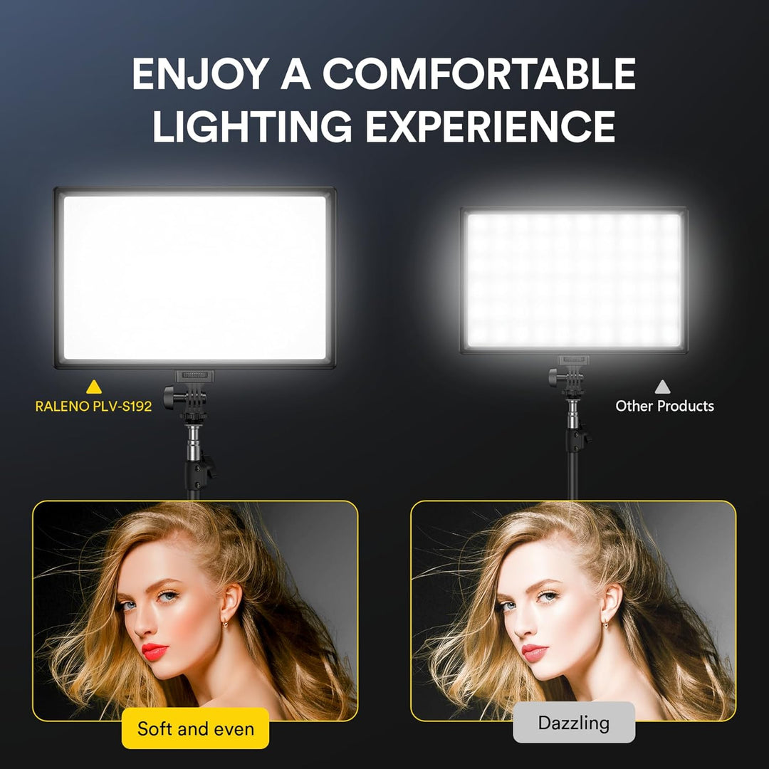 RALENO LED Videoleuchte, 19.5W Videolicht Eingebaute 2 * 4000mAh Akku CRI95+ 3200K-5600K Einstellbar