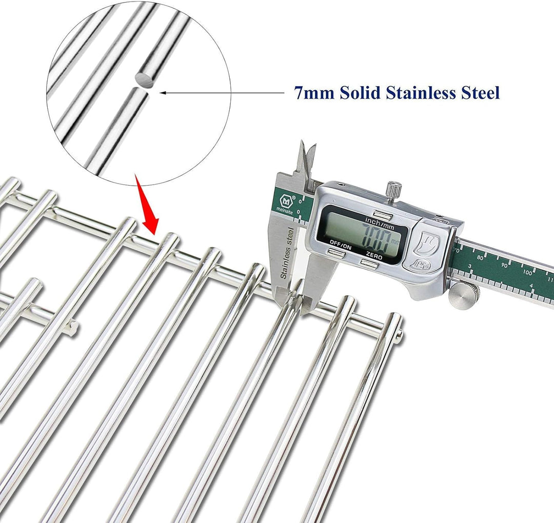 GFTIME Edelstahl Grillrost 43,2 × 33,5 cm, Grillrost Ersatz für Landmann Triton, Enders Boston/Monro