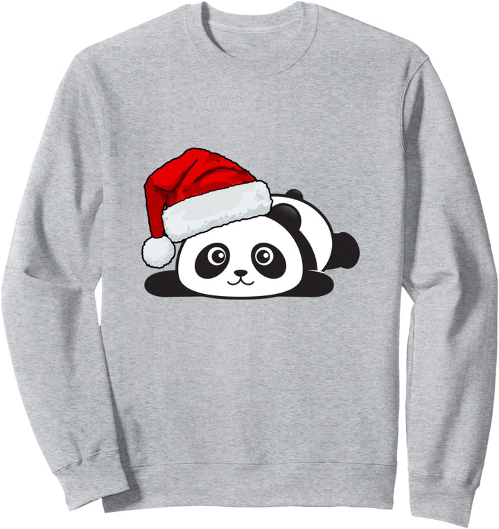Panda mit Weihnachtsmannmütze, lustige Weihnachten Sweatshirt