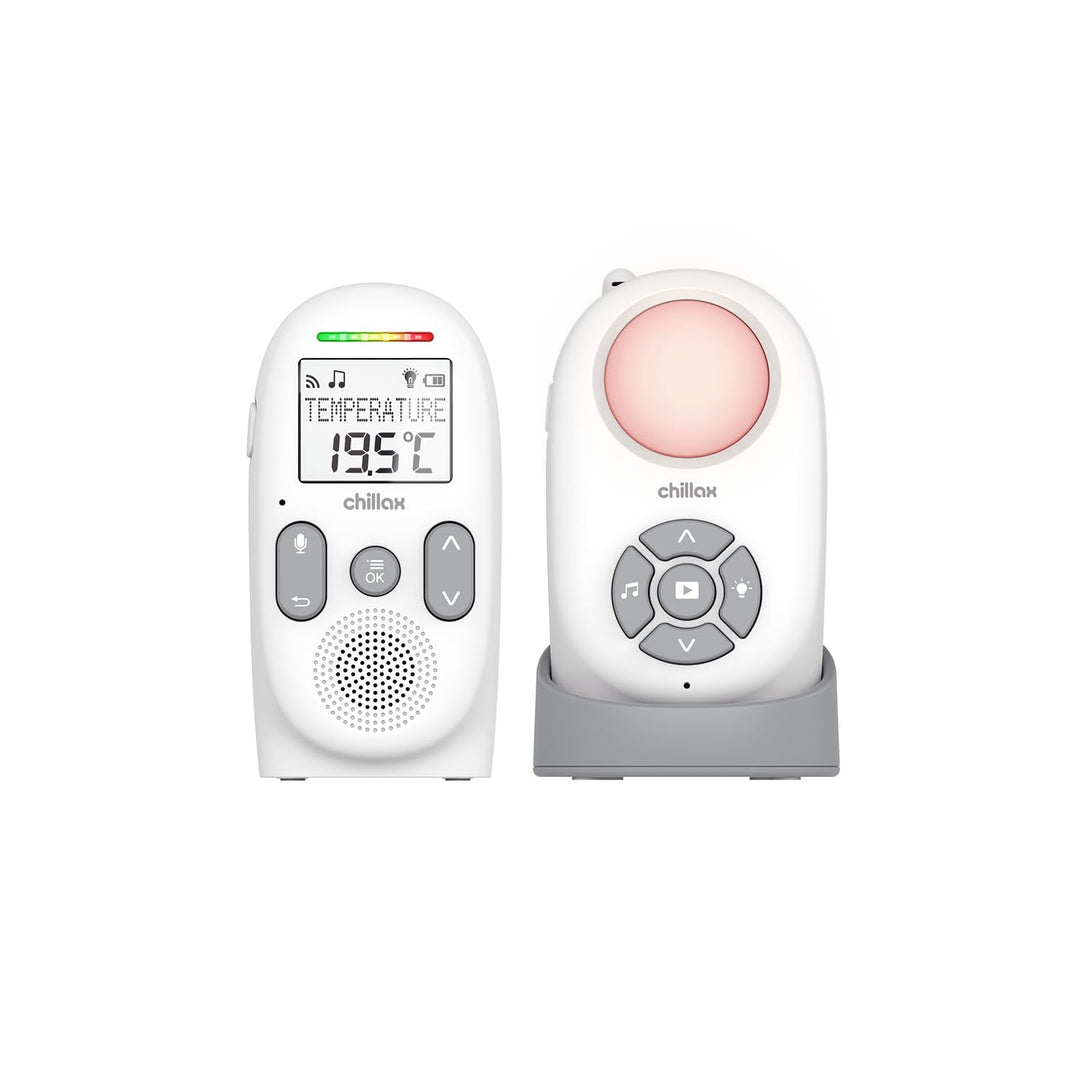 CHILLAX - Audio-Babyphone CB360 Portable - DECT - 2 schnurlose Einheiten - VOX & Eco Modus - Tempera