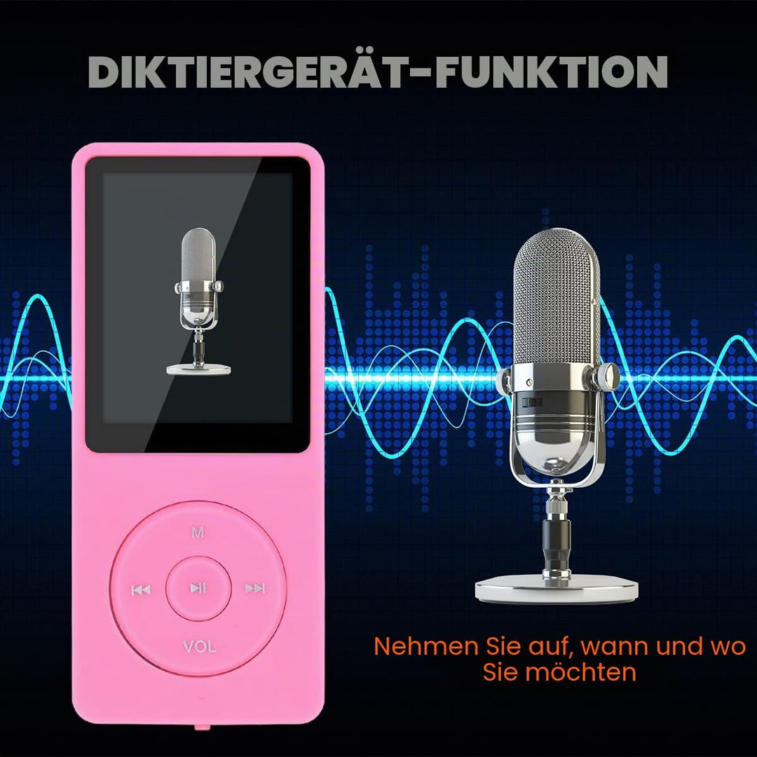 MP3/MP4 Player, Lychee Upgrade, 8 GB Digitaler Musik-Player, Tragbarer HiFi-Sound Mit Video/Sprachau