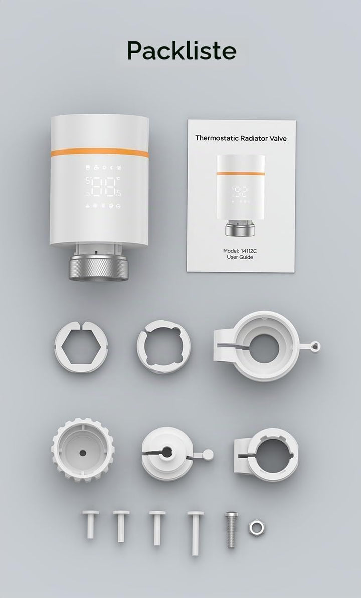 Yasorn WiFi-Heizkörperthermostat Smart-Heizungsventil, Heizungsthermostat mit APP-Fernbedienung, kom