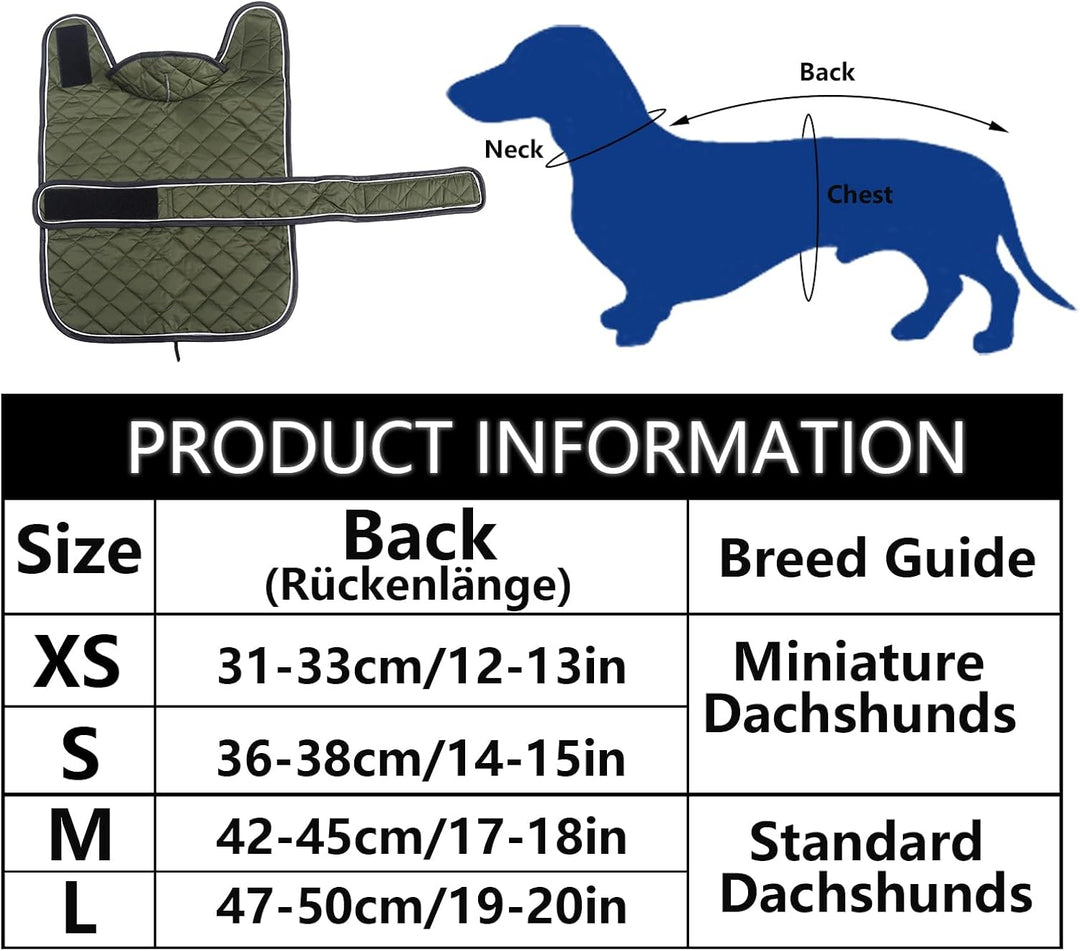 Geyecete - Warmer wintermantel für dackel Hunde,Hunde Winterjacken mit plüschfutter,Outdoor jacken m