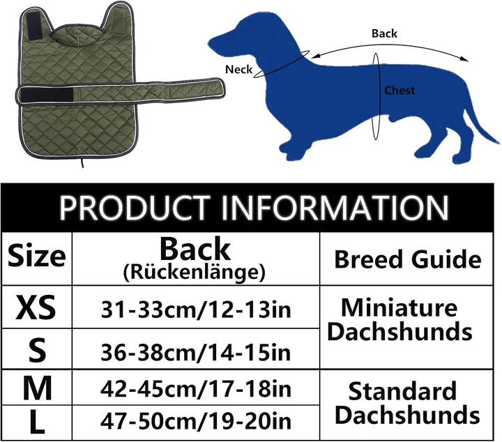 Geyecete - Warmer wintermantel für dackel Hunde,Hunde Winterjacken mit plüschfutter,Outdoor jacken m