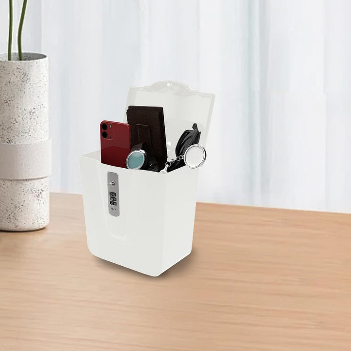 Tragbare Diebstahlsicherungsbox, leichtes Design, weiss/blau, Sicherheitsschlosstasche, mobiler Reis