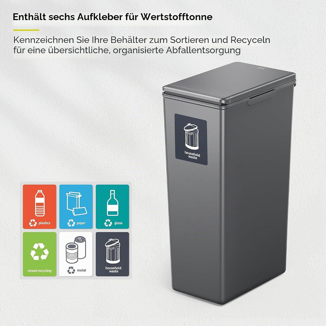 EKO - Morandi Küchenabfalleimer - Plastic Touch Recycling Mülleimer - Perfekt für Küche & Zuhause, d