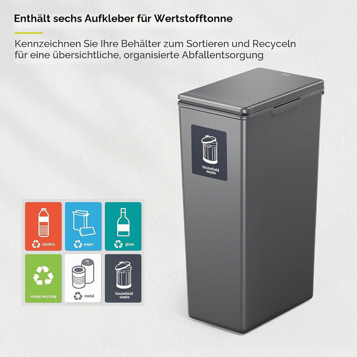 EKO - Morandi Küchenabfalleimer - Plastic Touch Recycling Mülleimer - Perfekt für Küche & Zuhause, d