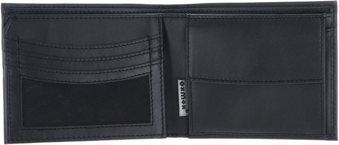 Oxmox Leather Querscheinbörse 12 cm black Schwarz, Schwarz