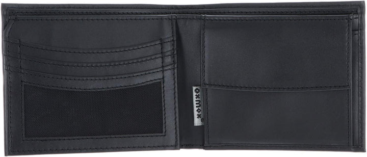 Oxmox Leather Querscheinbörse 12 cm black Schwarz, Schwarz