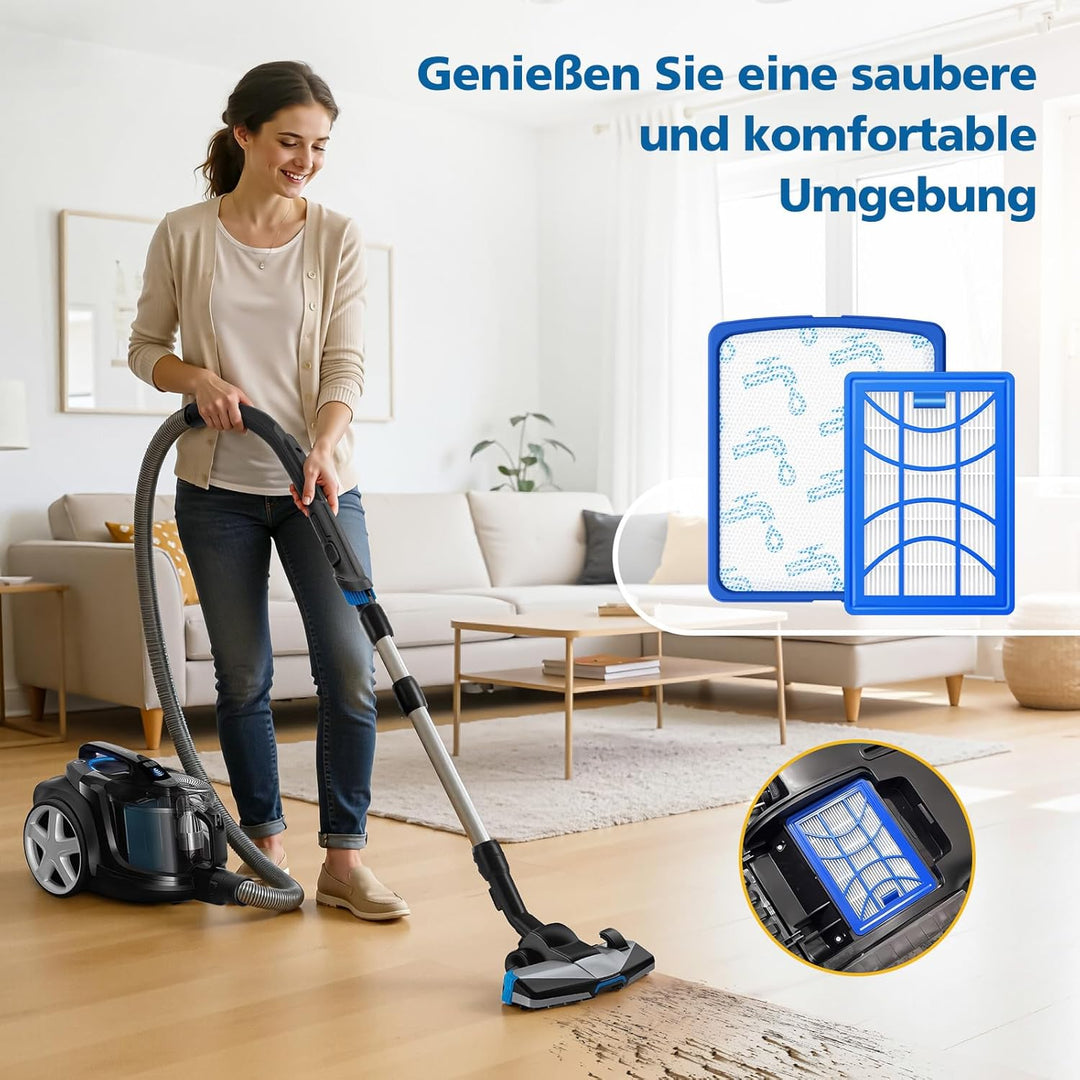 2 Stück Ersatzfilter für Philips PowerPro Expert Staubsauger FC9729/09, FC9741/09, FC9742/09, FC9743