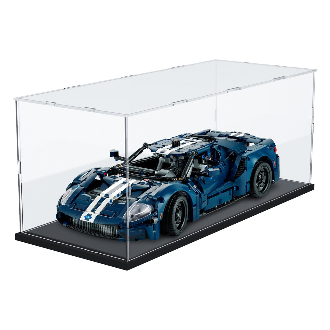 Nynelly Vitrine für Sammlung, Vitrine Figur mit Schwarzem Basis, Zusammenbau Box aus Transparentem A