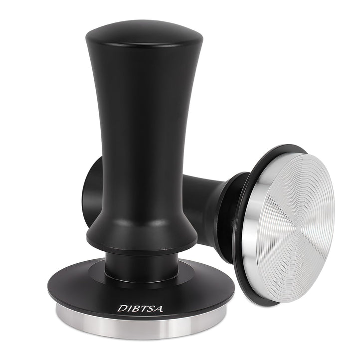 DIBTSA Espresso Tamper 53.3mm,Federbelasteter Kaffeestampfer mit 53.3mm 304-Edelstahl-Riffelbasis un