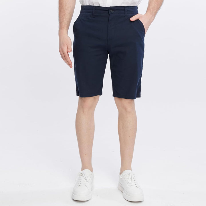 Xact Herren Leinen 23cm Tailored Chino Shorts, Regular Fit 42W Navy, 42W Navy