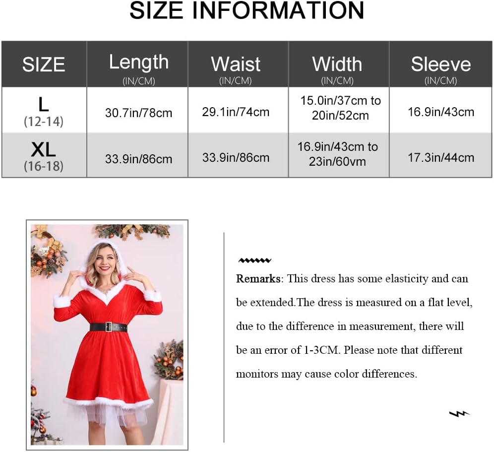 Weihnachten Sexy Santa Kostüm Weihnachtskleider Festival Outfit Weihnachtspullover für Frauen und Mä