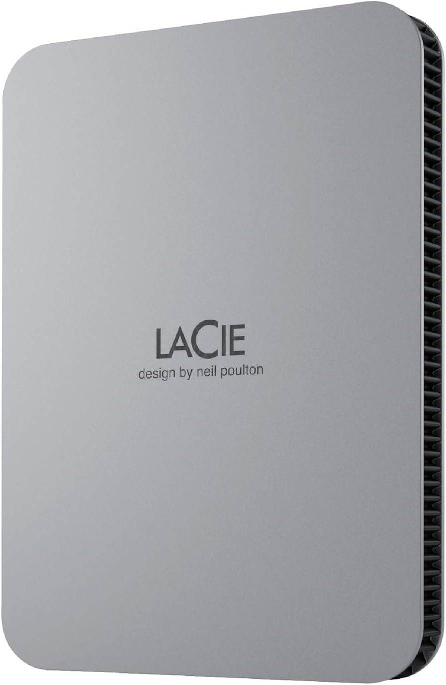 LaCie MOBILE DRIVE V2 Moon 1TB tragbare externe Festplatte, 2.5 Zoll, Mac & PC, silber, inkl. 2 Jahr