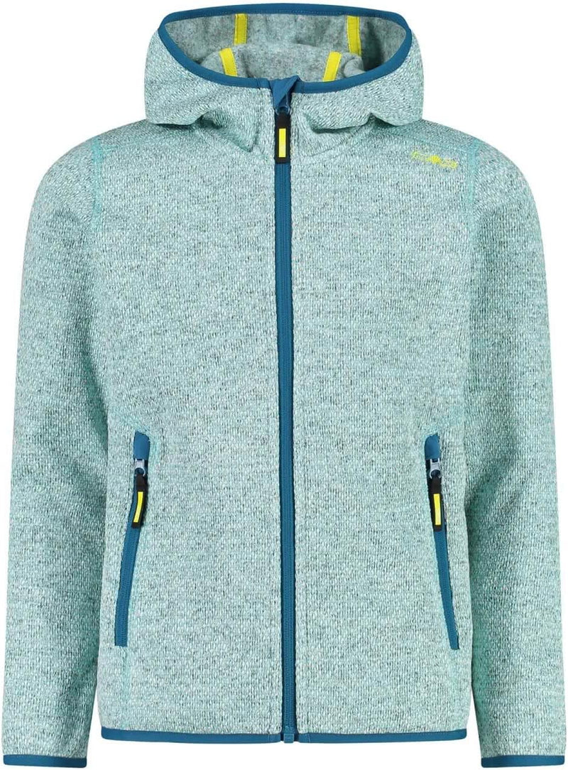 CMP Jungen Fleecejacke Knitted Fix Hood 104 Wasser-See-Limonade, 104 Wasser-See-Limonade