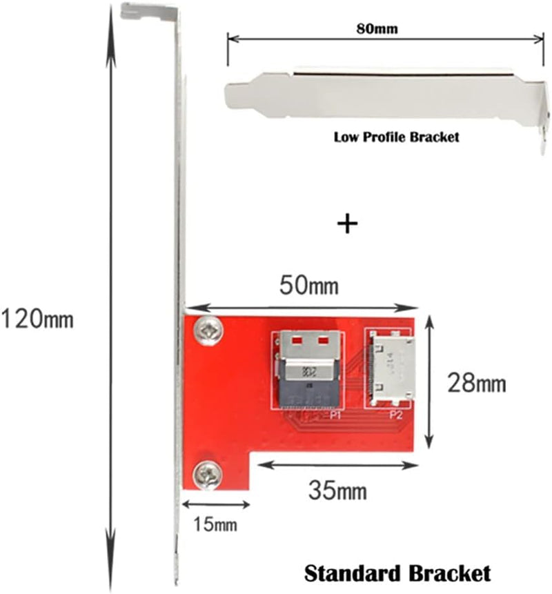 Xiwai PCI-Express 4.0 Slimline SAS SFF-8654 auf Oculink SFF-8611 SFF-8612 PCBA Buchse Adapter mit Ha