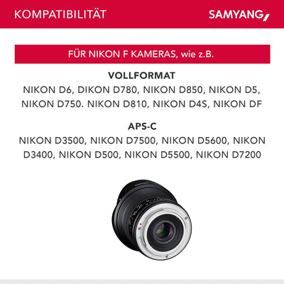 Samyang 12/2,8 Objektiv Fisheye DSLR Nikon F AE manueller Fokus automatischer Blendenring Fotoobjekt