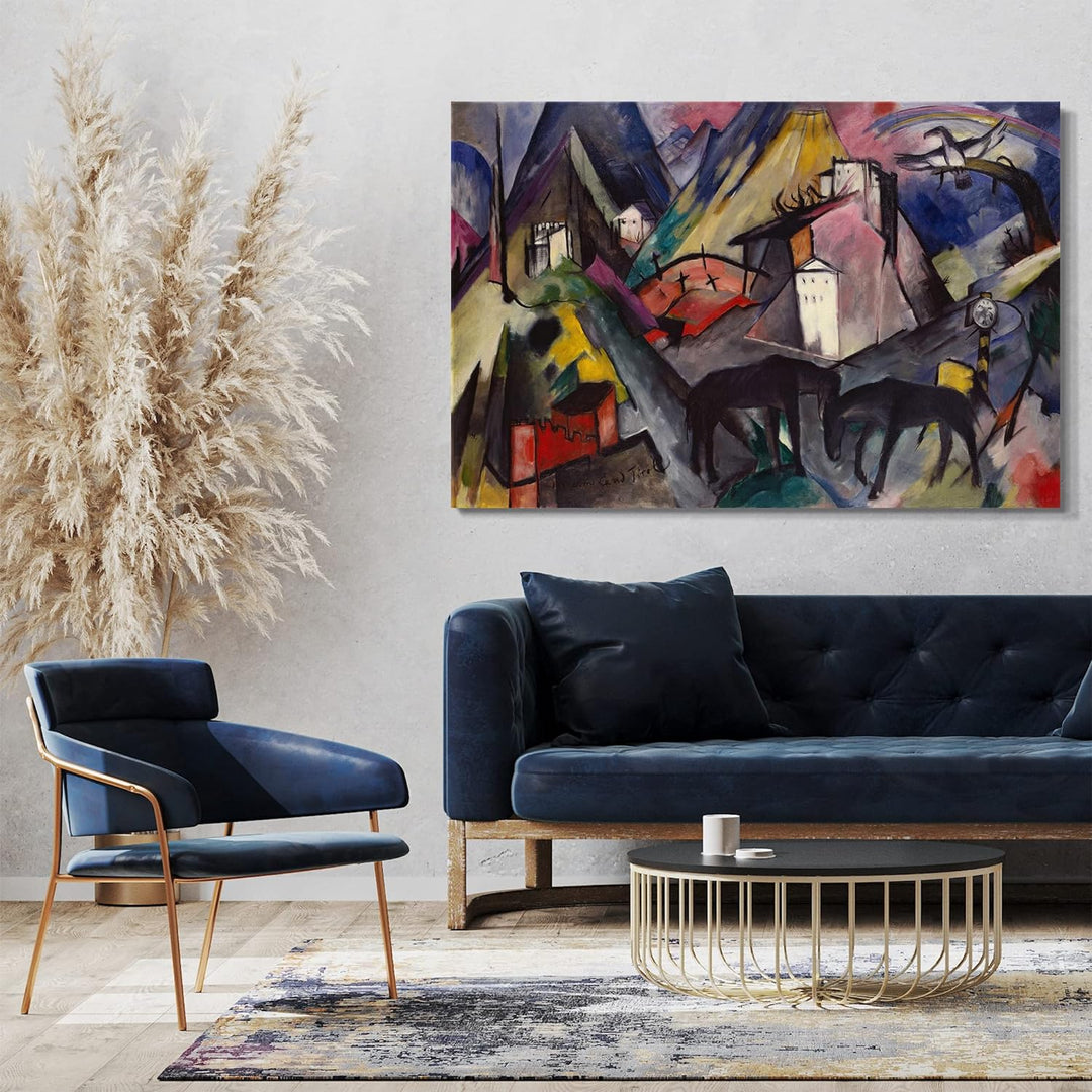 Printed Paintings Leinwand (80x60cm): Franz Marc - Das Arme Land Tirol (1913) 80x60 cm, 80x60 cm