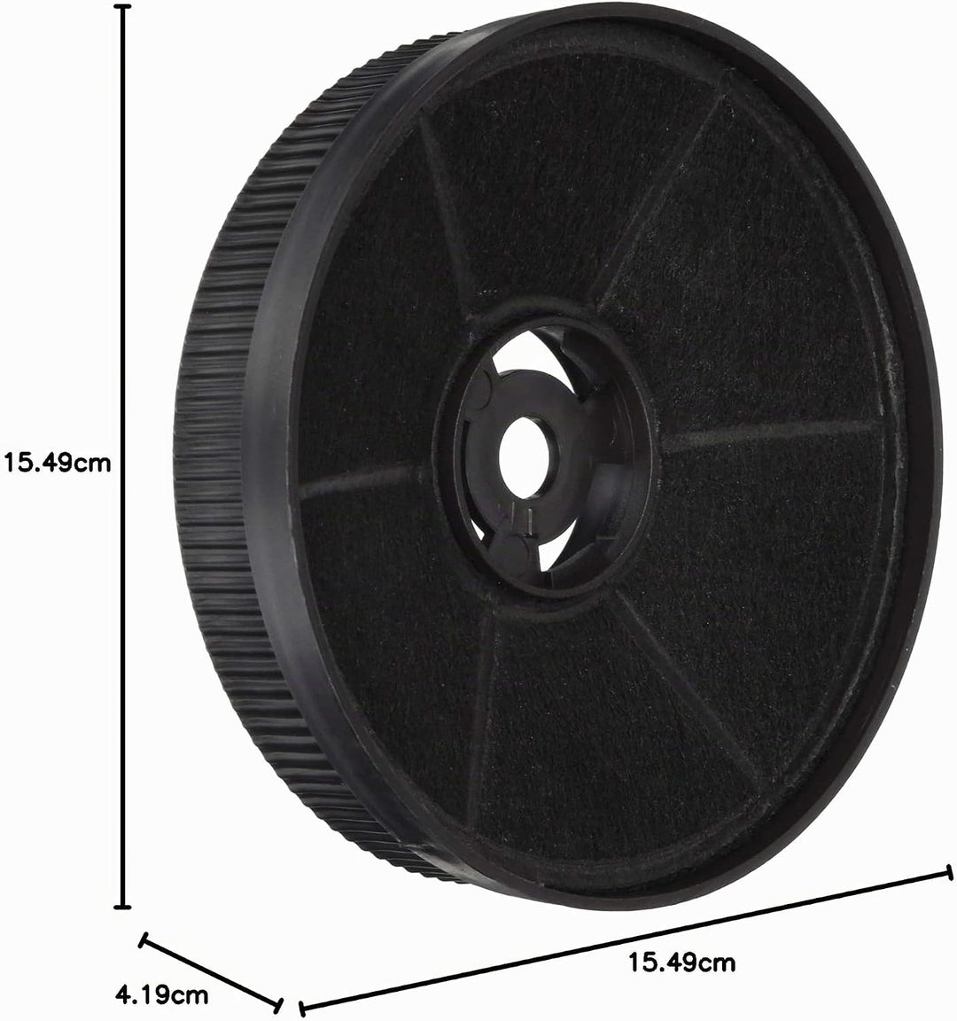 Exquisit 1010171 Filter für Dunstabzugshaube, Kaminzubehör (Schwarz, Kohlefaser, KH60-8, 155 mm)