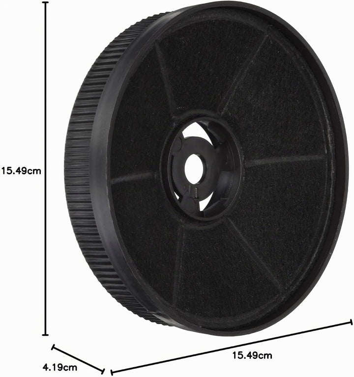 Exquisit 1010171 Filter für Dunstabzugshaube, Kaminzubehör (Schwarz, Kohlefaser, KH60-8, 155 mm)