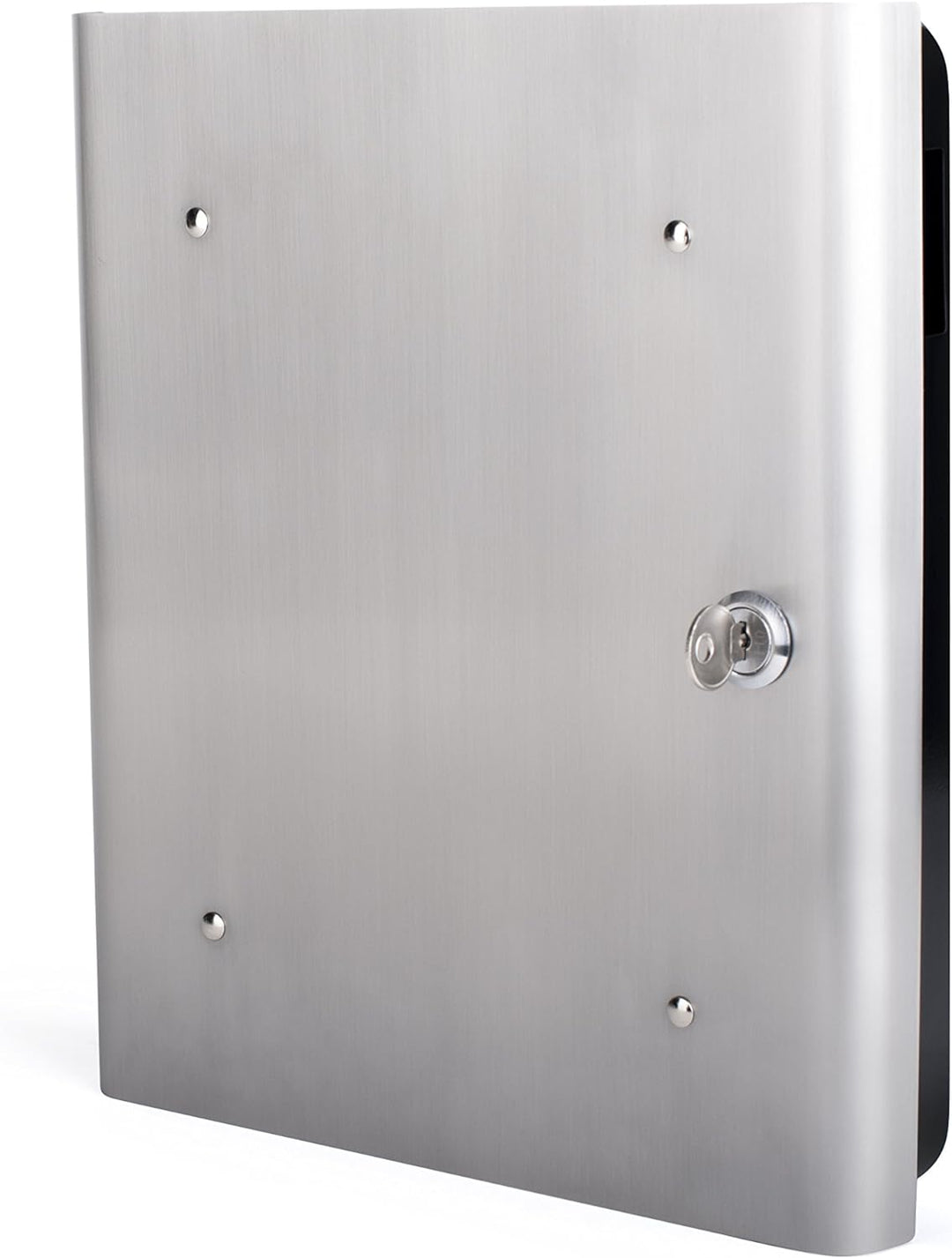 Pavo Premium Design Edelstahlfronttür, 54 Haken mit seitlichem Schlüsseleinwurf, Metall/Schwarz Schl