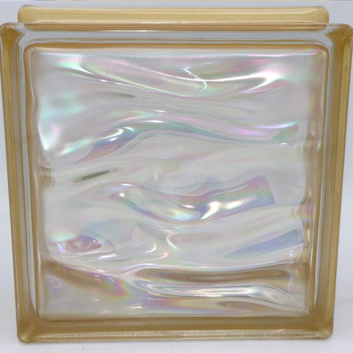 Fuchs Design 6 Stück Glassteine BM Glassteine AQUA Perlmutt Gold Glasstein glänzend 19x19x8 cm glänz