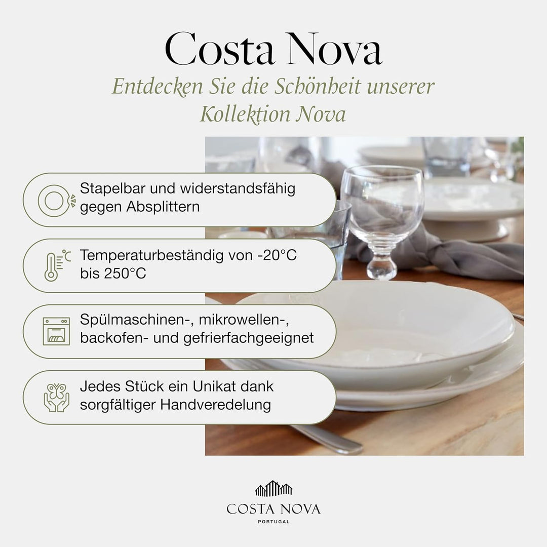 Costa Nova Pasta- und Suppenteller Nova: Tiefer Steinzeug-Teller mit glänzender Glasur, Spülmaschine