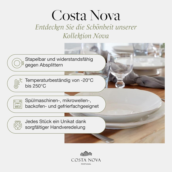 Costa Nova Pasta- und Suppenteller Nova: Tiefer Steinzeug-Teller mit glänzender Glasur, Spülmaschine