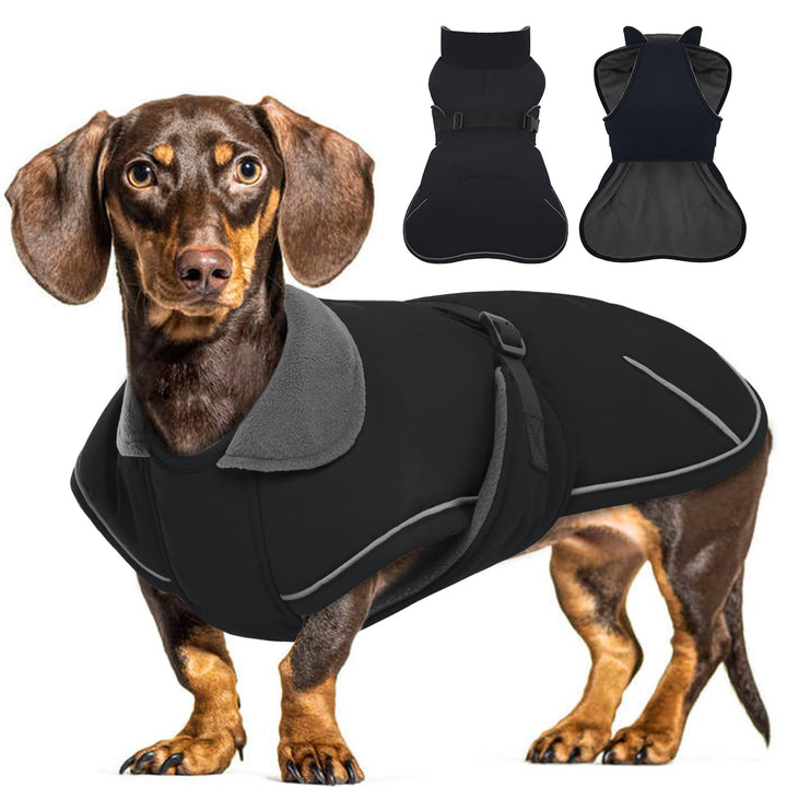 Hjyokuso Hundemantel Dackel, Winddichter Wasserdichter Wintermantel Für Dackel Hunde, Hundejacke Für