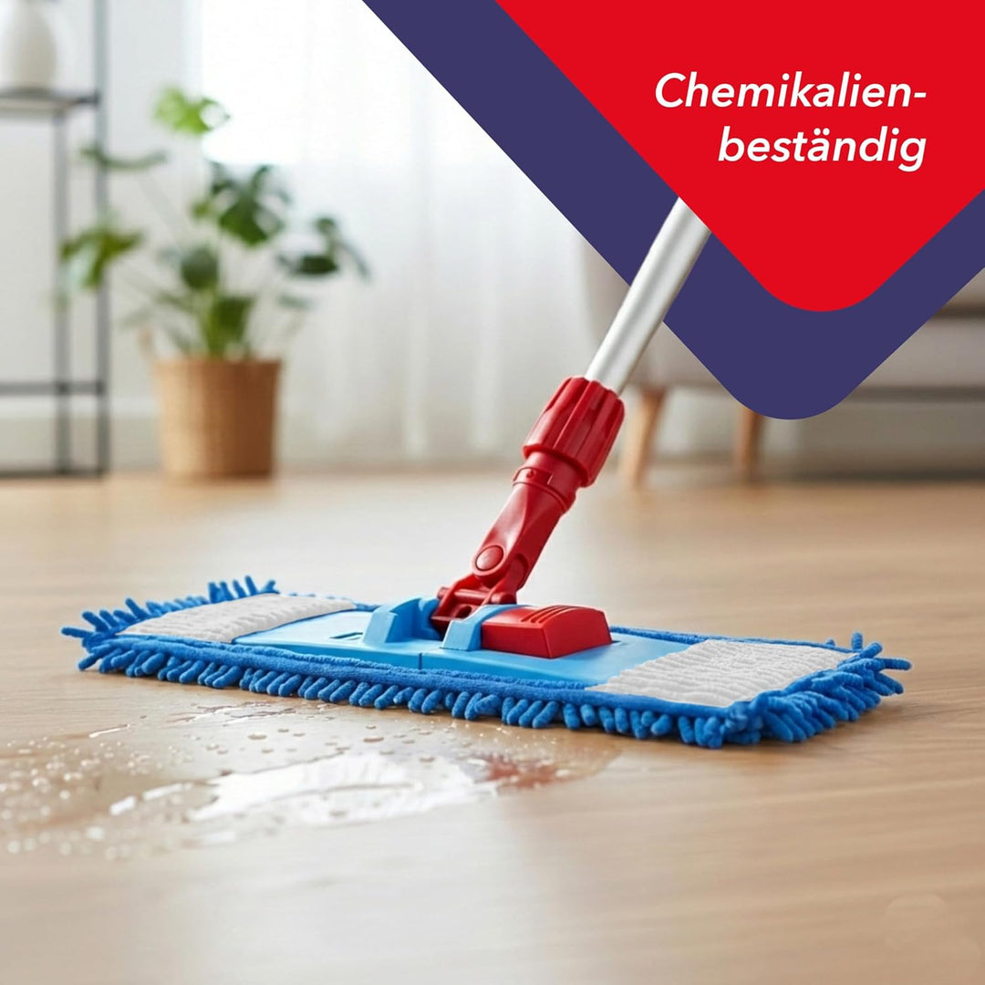 G.I.V. Bodenwischer Set 50cm Klapphalter mit Trittmechanik & Magnetverschluss + Aluminiumstiel Rot -