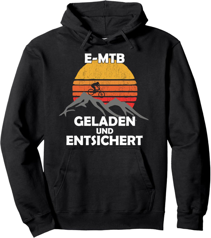 E-MTB Sunset Mountains E-Bike Graphic Pullover Hoodie