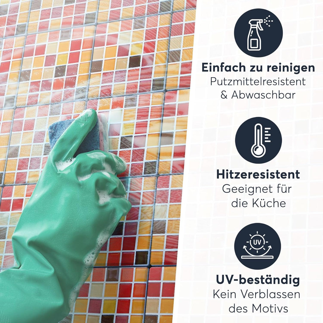 30 Stück Klebefliesen Folie 20x20 cm für Bad und Küche - Fliesenfolie, Fliesenfaufkleber - selbstkle