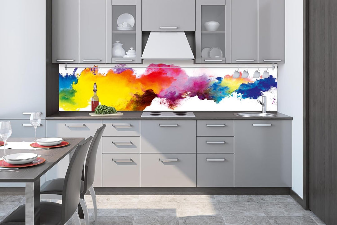 DIMEX Küchenrückwand Folie Selbstklebend FARBEXPLOSION 260 x 60 cm | Klebefolie - Dekofolie - Spritz