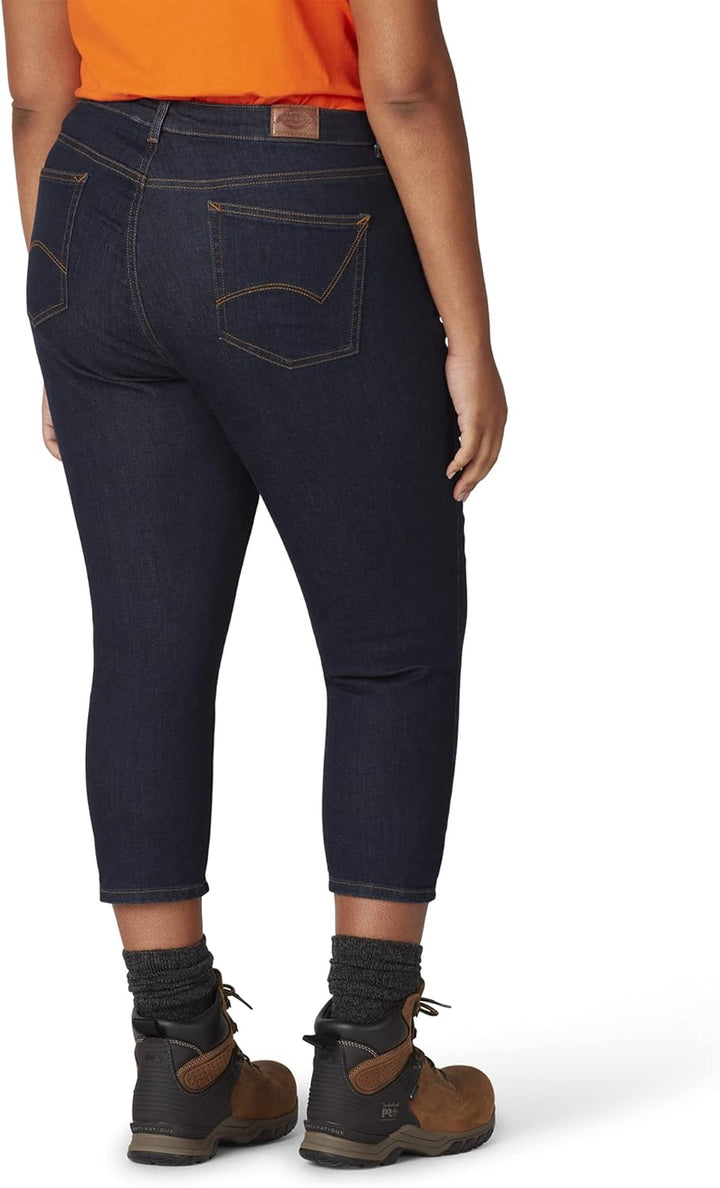 Dickies Damen Perfect Shape Denim Capri Pant Khakis, Abgespült Indigoblau